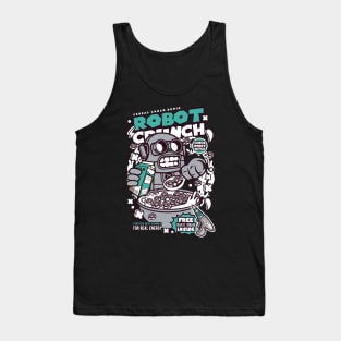 Retro Cereal Box Robot Crunch // Junk Food Nostalgia // Cereal Lover Tank Top